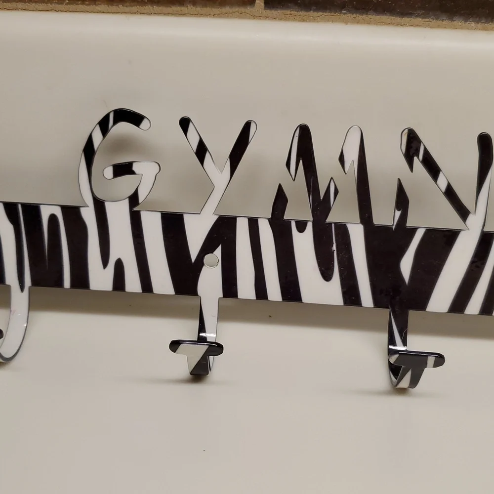 I Love Gymnastics Metal Zebra Medal Display
